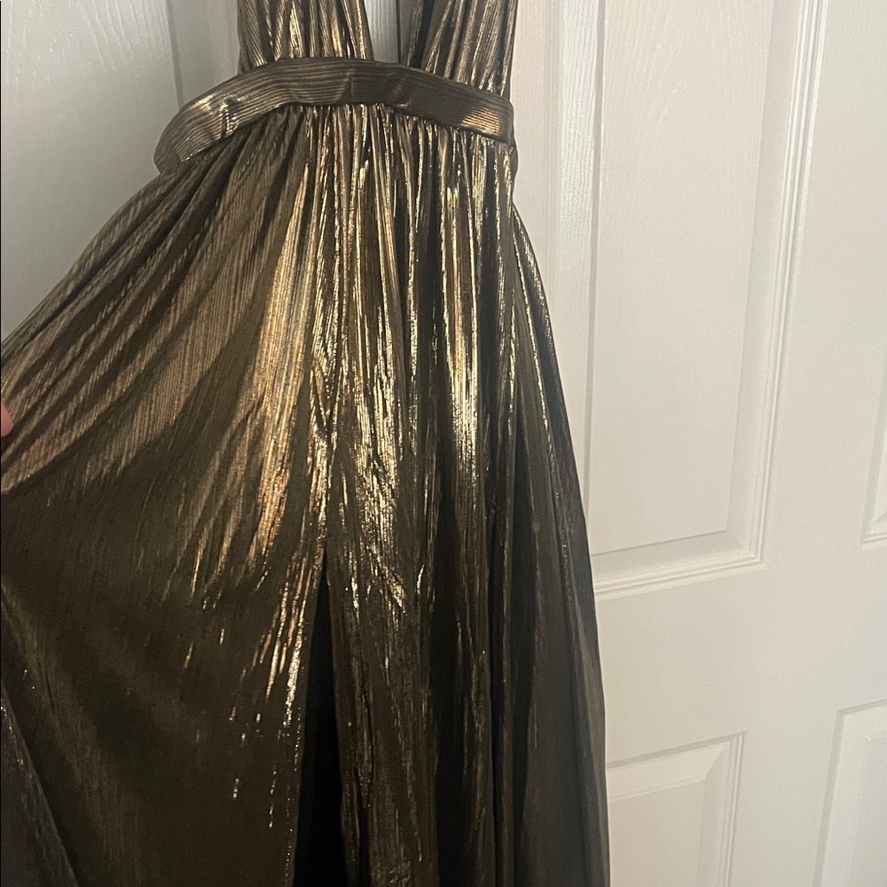 VICI “Esmeralda Metallic Wrap Maxi Dress” - Picture 6 of 9